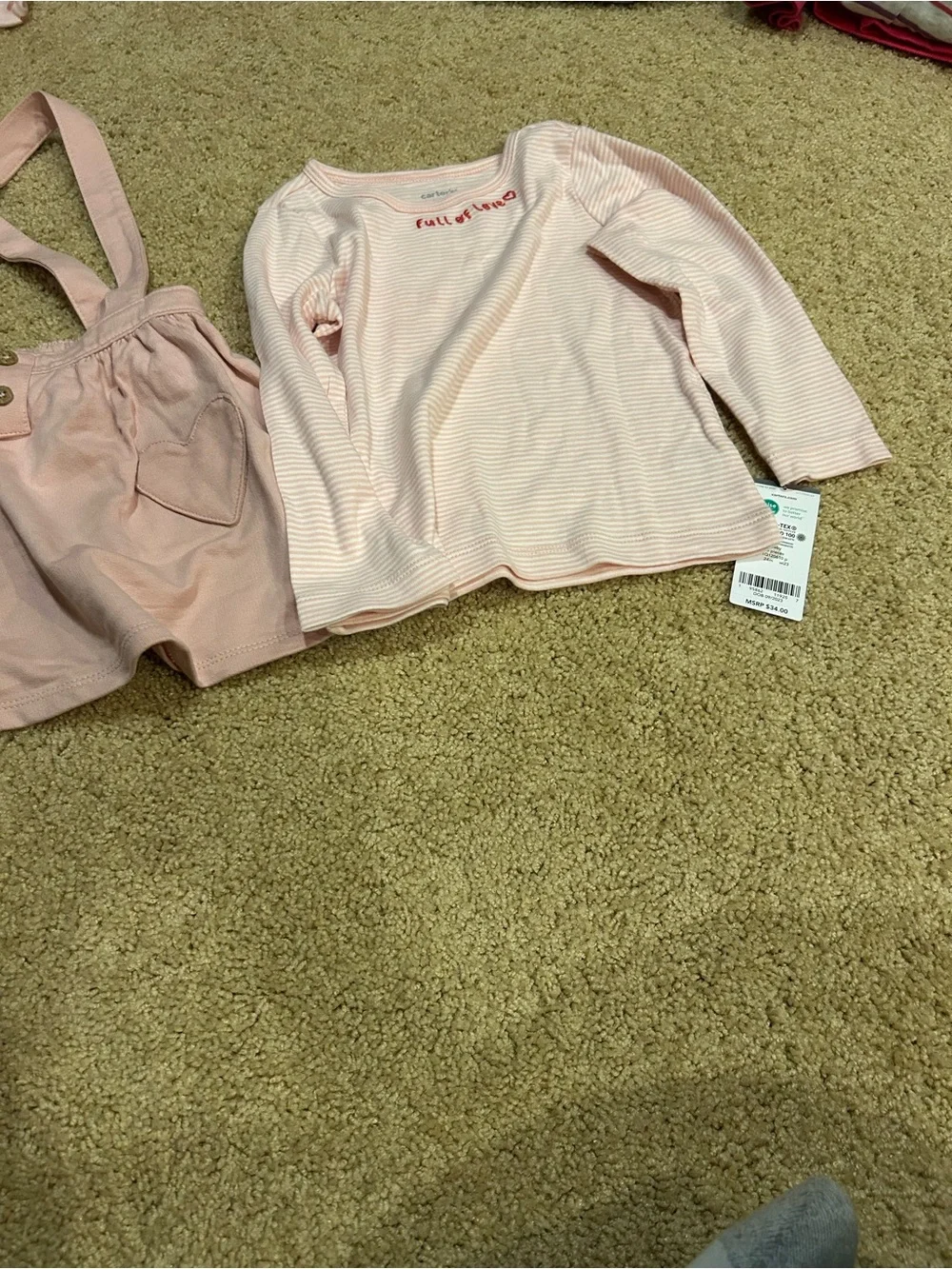 Carter's Light Pink Toddler Skirt with Suspender Detail NWT